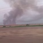 آتش زدن مزارع نیشکرکشت وصنعت کارون و آلودگی هوا در شهرستان شوشتر
