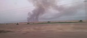 آتش زدن مزارع نیشکرکشت وصنعت کارون و آلودگی هوا در شهرستان شوشتر